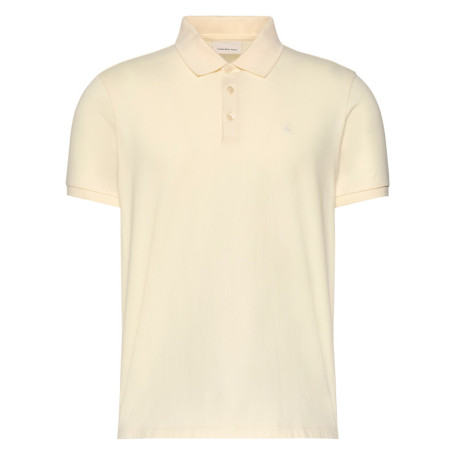 Polo en coton jaune uni avec une coupe droite...