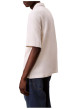 Thumbnail Chemise en coton écrue unie avec une coupe droite et un col cubain - Image 2