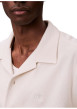 Thumbnail Chemise en coton écrue unie avec une coupe droite et un col cubain - Image 3