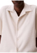 Thumbnail Chemise en coton écrue unie avec une coupe droite et un col cubain - Image 4