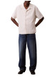 Thumbnail Chemise en coton écrue unie avec une coupe droite et un col cubain - Image 5