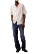 Thumbnail Chemise en coton écrue unie avec une coupe droite et un col cubain - Image 6