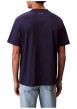 Thumbnail T-shirt en coton marine uni avec une coupe droite et un col rond - Image 3