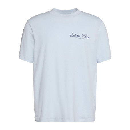 T-shirt en coton ciel uni avec une coupe droite...