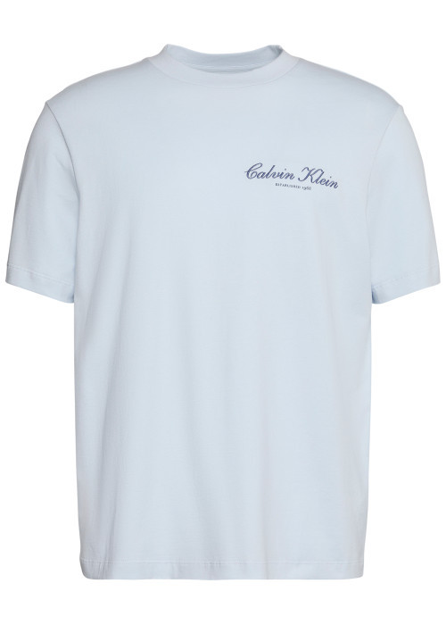 T-shirt en coton ciel uni avec une coupe droite...