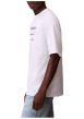 Thumbnail T-shirt en coton blanc à imprimé écritures avec une coupe droite et un col rond - Image 4