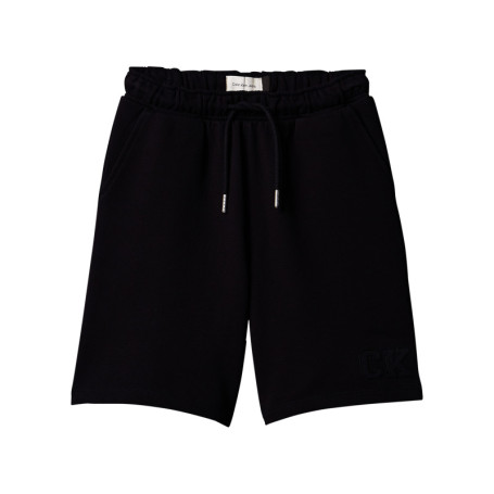 Short jogging en coton biologique noir uni avec...