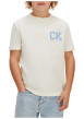 Thumbnail T-shirt en coton biologique jaune uni avec une coupe droite et un col rond - Image 2