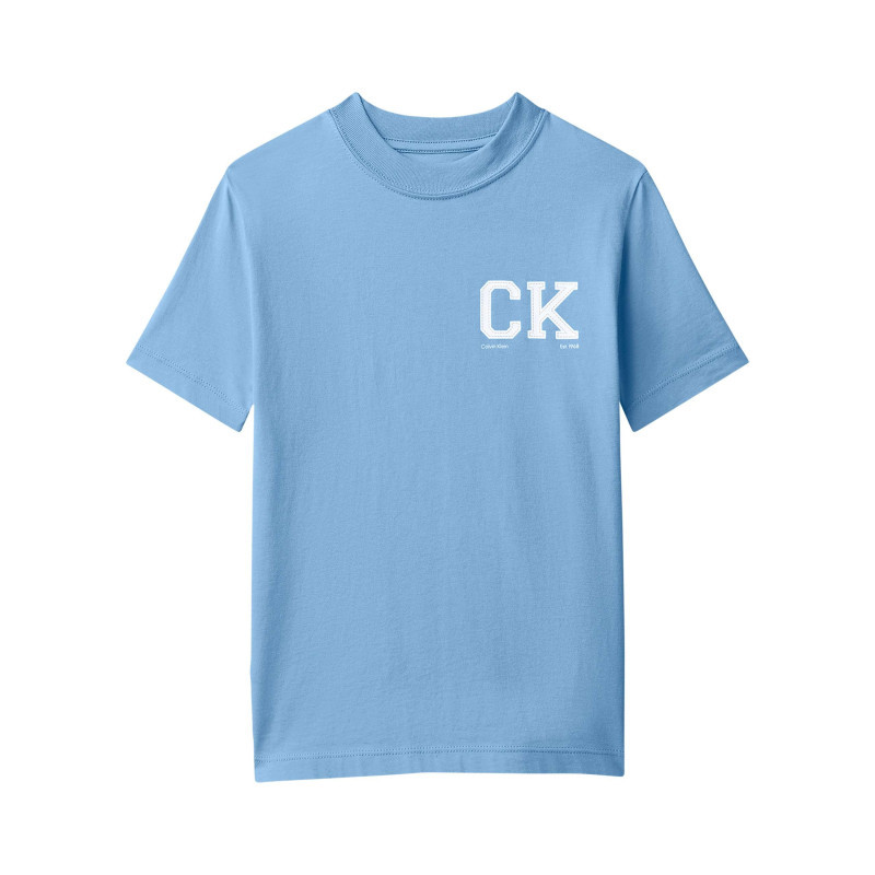 Calvin Klein Jeans - T-shirt En Coton Biologique Lavande Uni Avec Une Coupe Droite Et Un Col Rond - Violet
