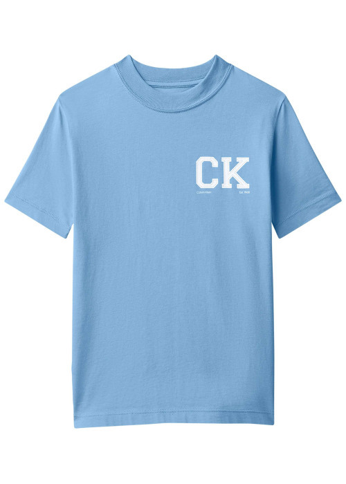 T-shirt en coton biologique lavande uni avec une coupe droite et un col rond