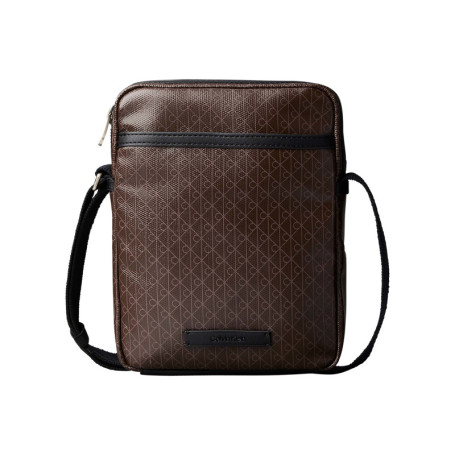 Sacoche marron à motifs monogrammes avec...