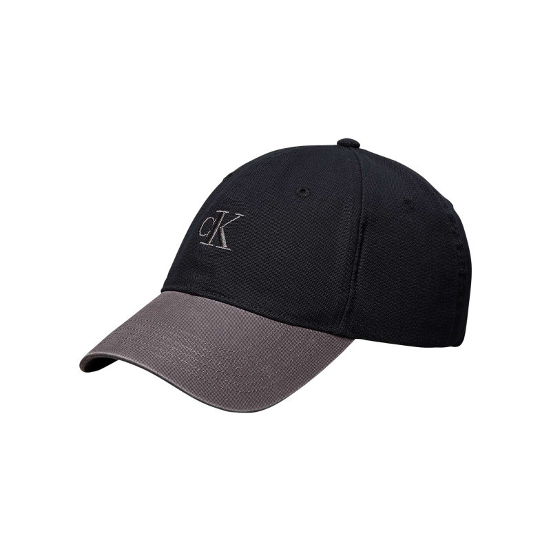 Calvin Klein Jeans - Casquette En Coton Bicolore Noire Et Gris Uni Avec Fermeture Strapback - Noir Calvin Klein Jeans - Casquette En Coton Bicolore Noire Et Gris Uni Avec Fermeture Strapback - Noir