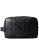 Thumbnail Trousse noire à motifs monogrammes de la marque et poche zippée