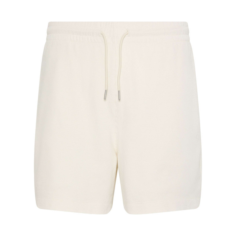 Calvin Klein Jeans - Short Jogging En Coton écru Uni Avec Une Coupe Droite Et Une Taille élastiquée - Beige