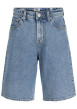 Thumbnail Short en coton bleu pourvu d'une coupe ample et de passants pour la ceinture