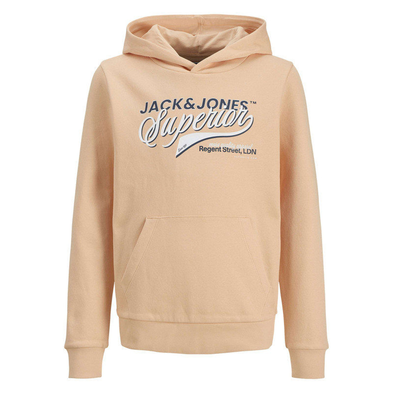 Jack & Jones - Sweat En Coton Mélangé Pêche à Coupe Droite Orné D'un Imprimé De La Marque - Rose