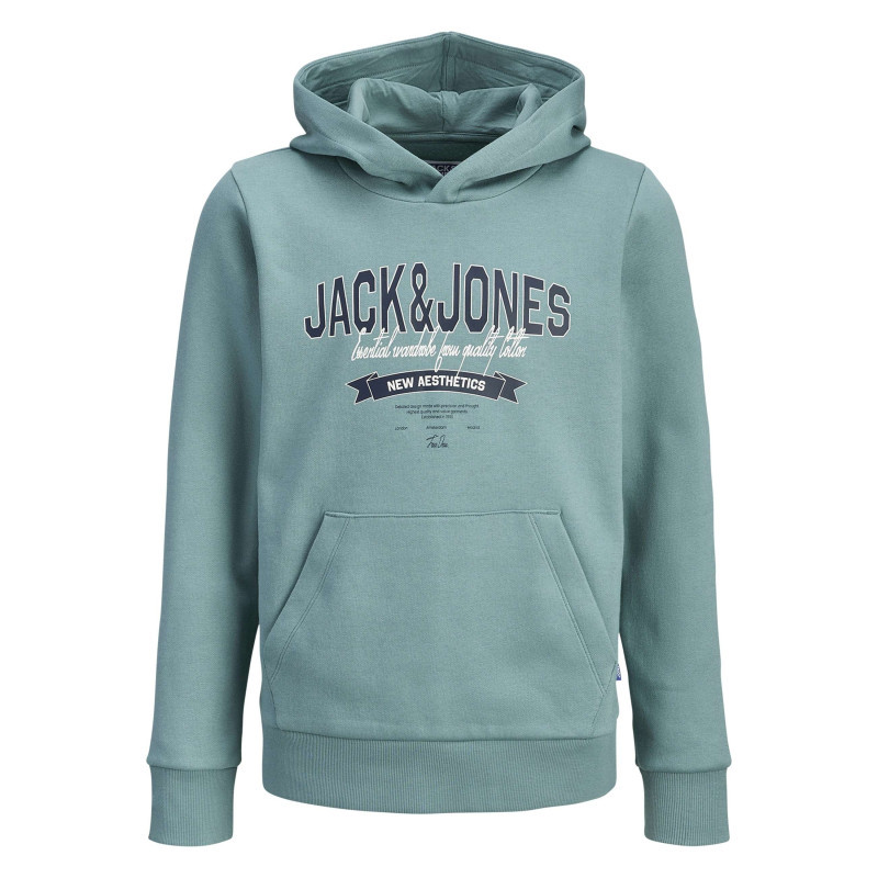 Jack & Jones - Sweat En Coton Mélangé Bleu à Coupe Droite Orné D'un Imprimé De La Marque - Bleu