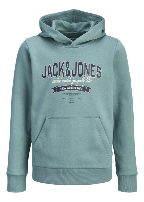 Sweat en coton mélangé bleu à coupe droite orné d'un imprimé de la marque