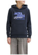 Thumbnail Sweat en coton mélangé marine à coupe droite orné d'un imprimé de la marque - Image 2