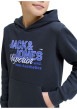 Thumbnail Sweat en coton mélangé marine à coupe droite orné d'un imprimé de la marque - Image 4