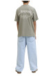 Thumbnail T-shirt en coton kaki orné d'un imprimé de la marque oversize dans le dos - Image 4