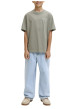 Thumbnail T-shirt en coton kaki orné d'un imprimé de la marque oversize dans le dos - Image 7