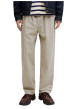 Thumbnail Pantalon Karl Lawrence en coton beige pourvu d'une taille élastiquée - Image 3