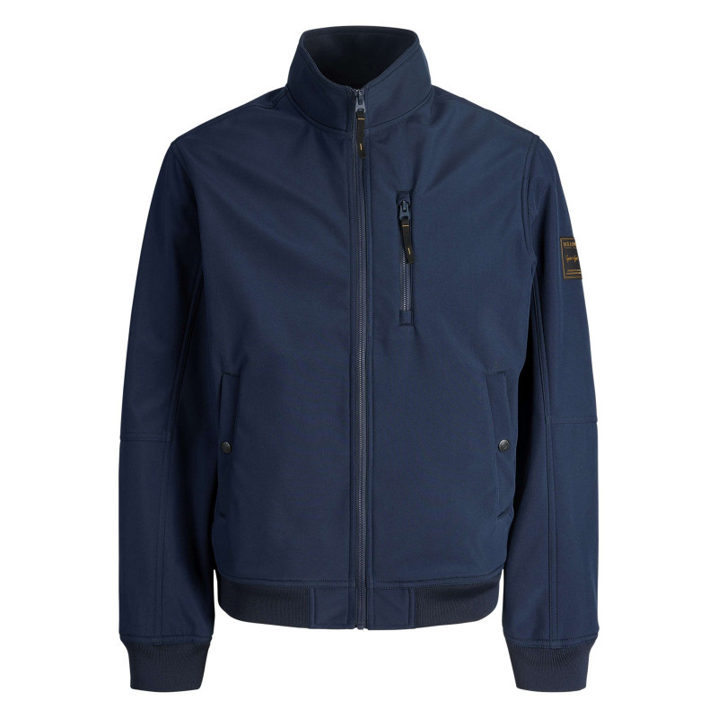 Jack & Jones - Bomber Marine à Coupe Droite Pourvu D'un Col Montant Et De Manches Longues - Bleu Foncé