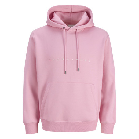Sweat en coton mélangé rose à coupe droite...