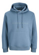 Thumbnail Sweat en coton mélangé bleu à coupe droite pourvu d'un col à capuche