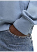 Thumbnail Sweat en coton mélangé bleu à coupe droite pourvu d'un col à capuche - Image 6