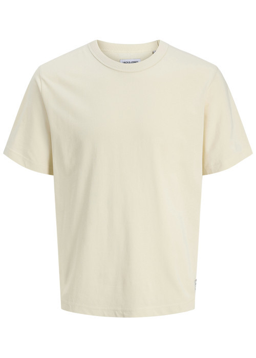 T-shirt en coton écru pourvu d'une coupe droite...