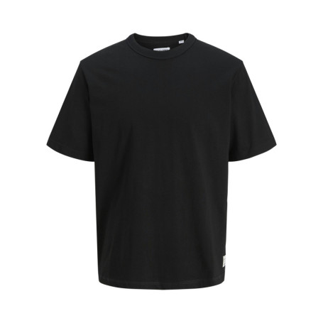 T-shirt en coton noir pourvu d'une coupe droite...