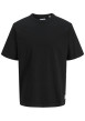 Thumbnail T-shirt en coton noir pourvu d'une coupe droite et d'un col rond