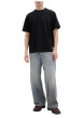 Thumbnail T-shirt en coton noir pourvu d'une coupe droite et d'un col rond - Image 6