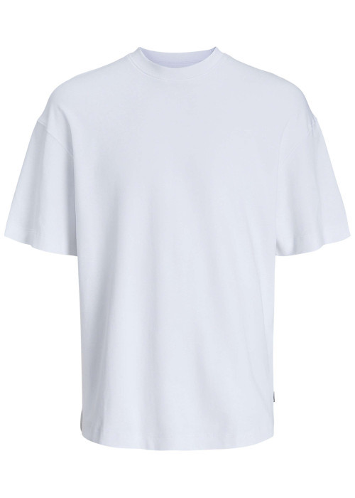T-shirt en coton biologique blanc à coupe droite et de manches courtes