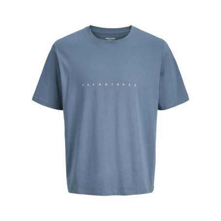 T-shirt en coton bleu pourvu d'une coupe droite...