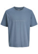 Thumbnail T-shirt en coton bleu pourvu d'une coupe droite et d'un col rond