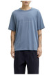 Thumbnail T-shirt en coton bleu pourvu d'une coupe droite et d'un col rond - Image 3