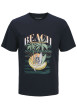 Thumbnail T-shirt en coton marine pourvu d'une coupe droite et d'un col rond