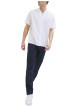 Thumbnail Pantalon chino marine en coton et lin mélangés pourvu d'un cordon de serrage - Image 6