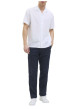 Thumbnail Pantalon chino marine en coton et lin mélangés pourvu d'un cordon de serrage - Image 7