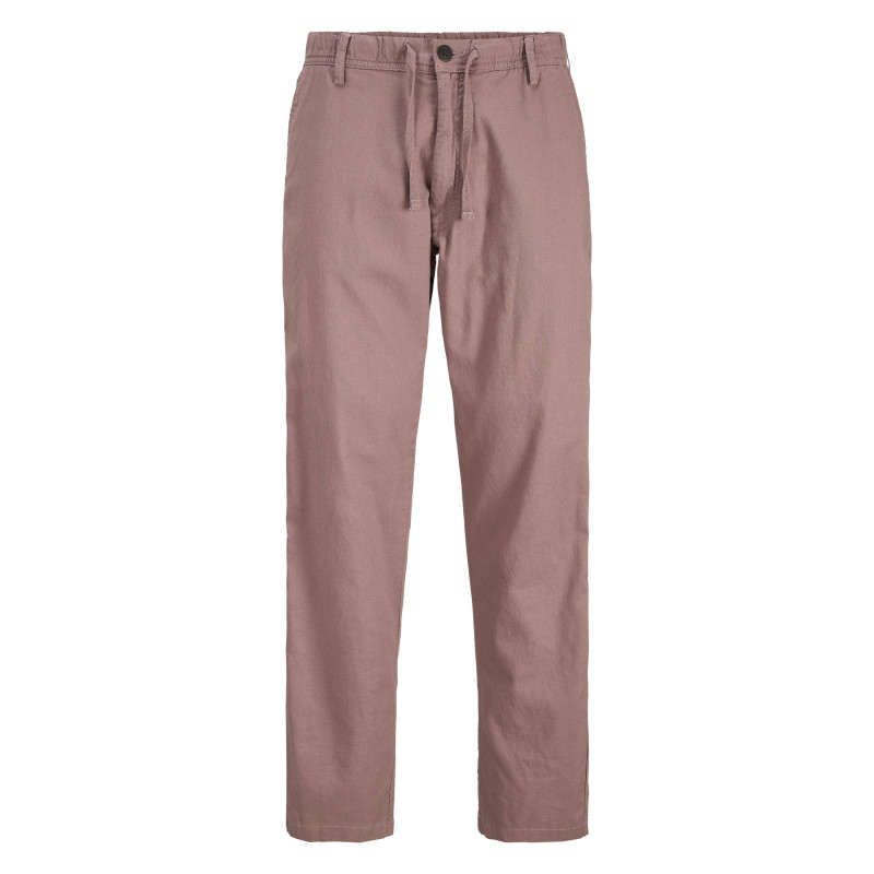 Jack & Jones - Pantalon Chino Rose En Coton Et Lin Mélangés Pourvu D'un Cordon De Serrage - Rose Jack & Jones - Pantalon Chino Rose En Coton Et Lin Mélangés Pourvu D'un Cordon De Serrage - Rose