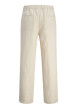 Thumbnail Pantalon chino beige en lin pourvu d'une taille élastiquée froncée - Image 2