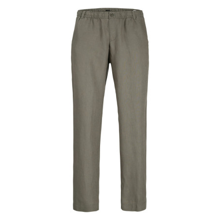 Pantalon chino kaki en lin pourvu d'une taille...