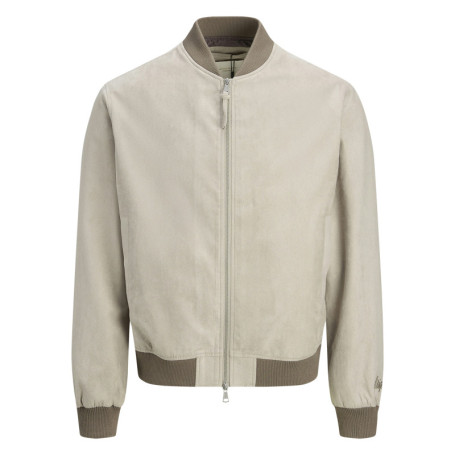 Bomber écru en maille effet daim coupe ajustée...