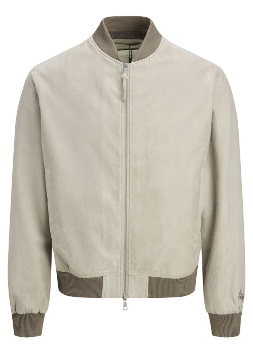 Bomber écru en maille effet daim coupe ajustée...