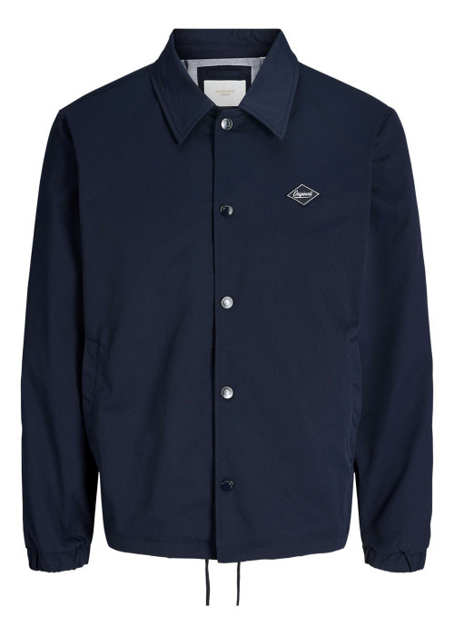 Blouson marine à coupe ajustée pourvu du patch de la marque sur la poitrine