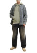 Thumbnail Sweat en coton olive à coupe droite pourvu d'un col à capuche - Image 7
