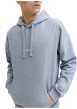 Thumbnail Sweat en coton bleu à coupe droite pourvu d'un col à capuche - Image 6